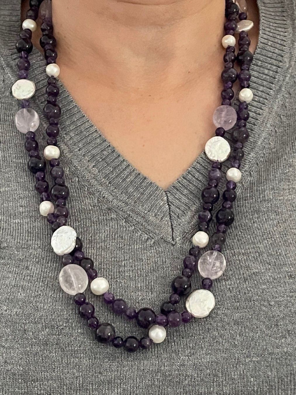 Pierres précieuses: Halskette 70 cm Amethyst – Neuf (Voir description) à Brüttisellen par cho_cb28 1