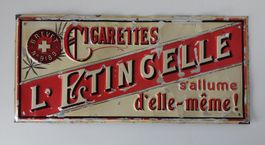 Altes Blechschild Cigarettes L'Etincelle Plaque tôle