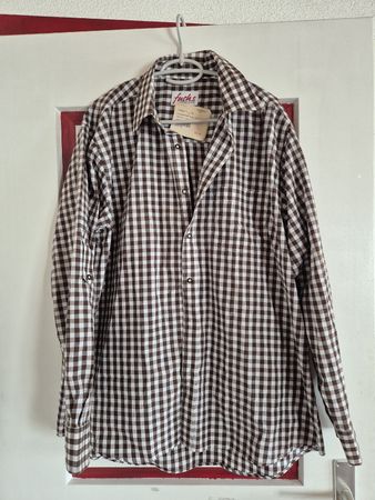 Original Trachtenhemd von Fuchs Gr. XL Braun Kariert
