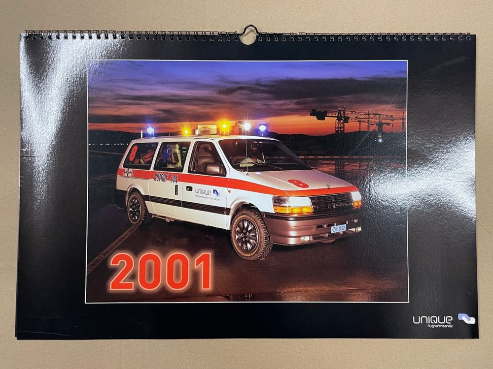 Flughafen Zürich 2001 Unique Rettungsdienst Kalender RTW  Acheter sur 