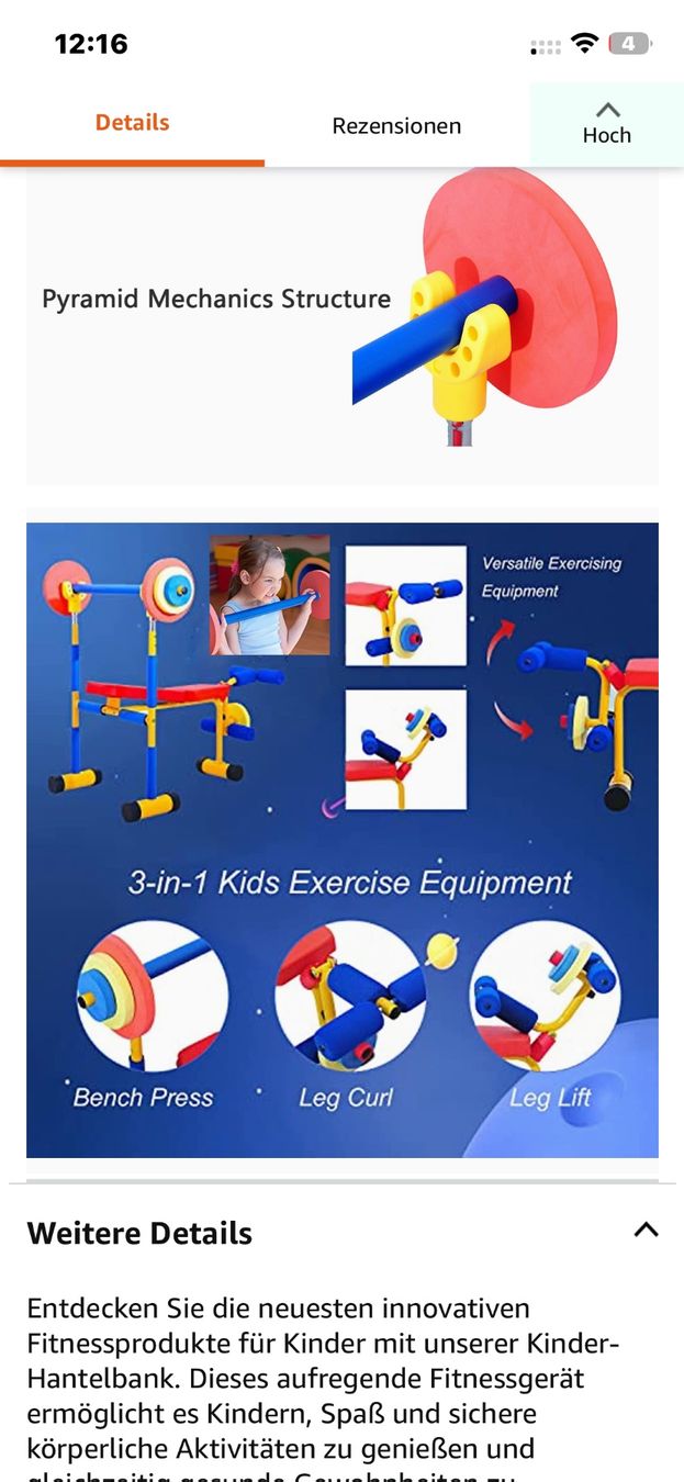 Hometrainer: Kinderhantelbank – Neu (gemäss Beschreibung) aus Amriswil von einkaufverkauf 6