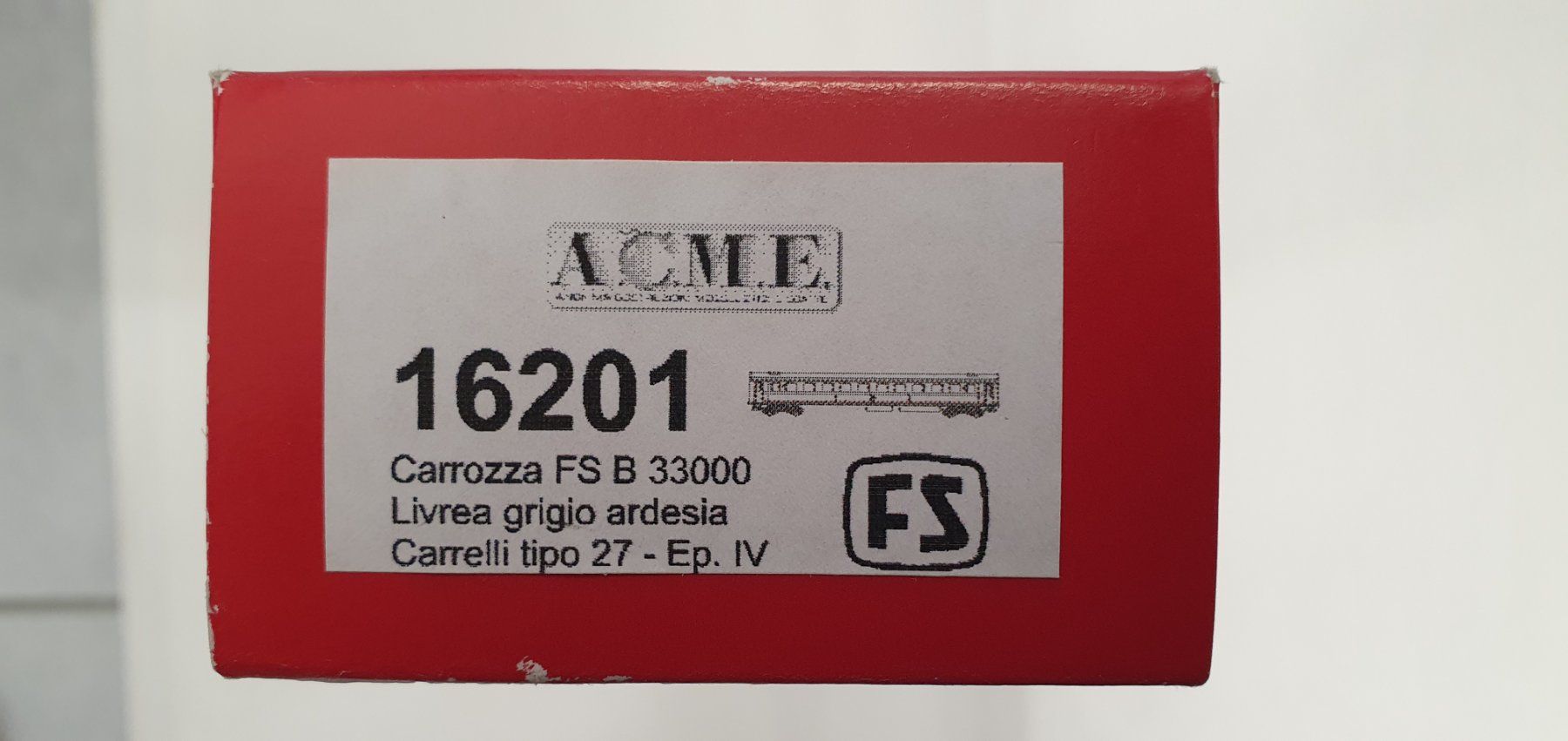 ACME Modellini di ferrovie: ACME 16201 FS B tipo 27 grau, Ep. IV – Nuovo e nell'imballaggio originale da Würenlos venduto da juruth 1
