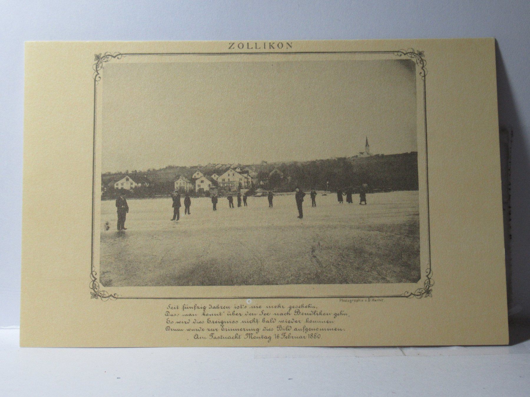 Ansichtskarten: Zollikon , gefrorener See , Schlittschuhläufer – Neu (gemäss Beschreibung) aus Grenchen von Bluemchen1900