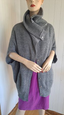 DRYKORN kurzärmeliger Strick Poncho Strickjacke Jacke Woll M
