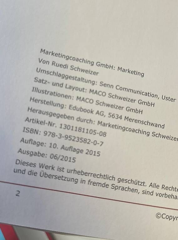 Libri: Marketing Ruedi Schweizer – Usato da Gwatt (Thun) venduto da Nixipixi5 1