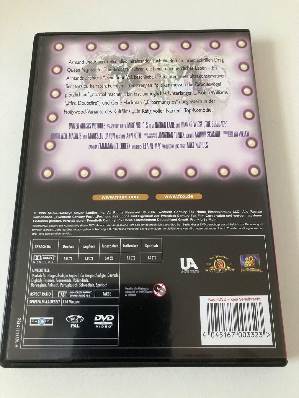 Tutti i DVDs: The Birdcage (DVD) Williams, Hackman – Usato da Arbon venduto da HelFer01 1