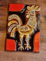 Pázmándi Antal Keramik Wandrelief Hahn 28×18 cm
