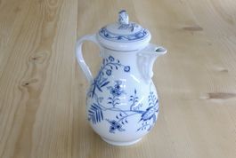 Meissen Kaffee-Kanne Zwiebelmuster Deckel-Rose winzige Chips
