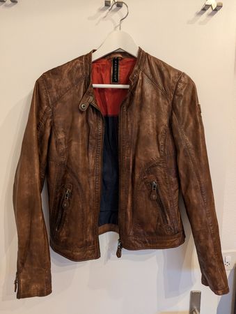 Lederjacke Mauritius Cognac Grösse 34 Biker Style 