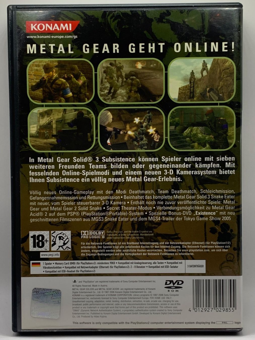 Sony Spiele: PS 2 - Metal Gear Solid 3 Subsistence – Gebraucht aus Ostermundigen von RG-Collector 1