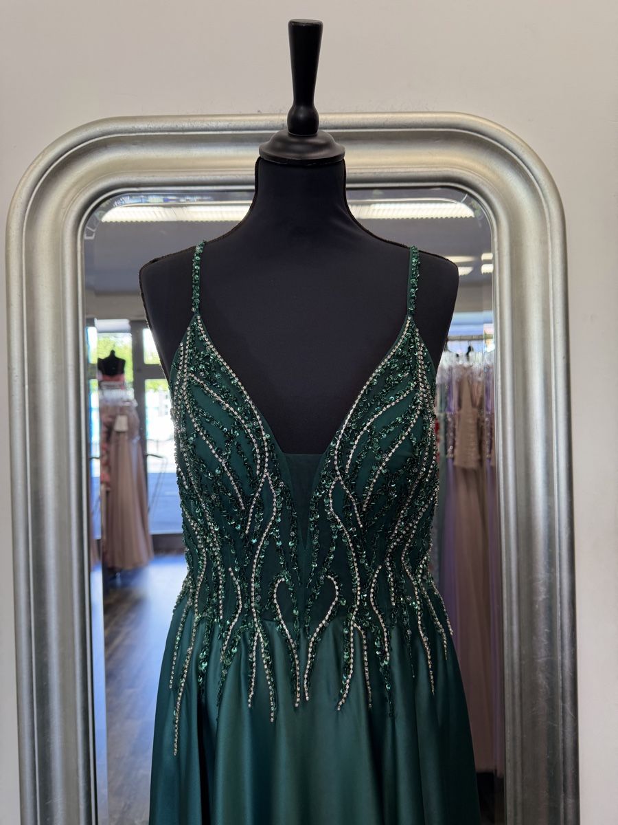 Vestiti: Abendkleid dunkelgrün mit Perlen Grösse 38 – Nuovo e nell'imballaggio originale da Schlatt ZH venduto da xhesiesi 1