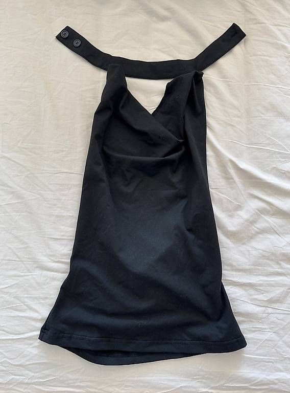 Top: Black Halter Neck Cowl Top  Open Back  100% Polyester – Nuovo e nell'imballaggio originale da Lausanne venduto da ais_yxt8 1