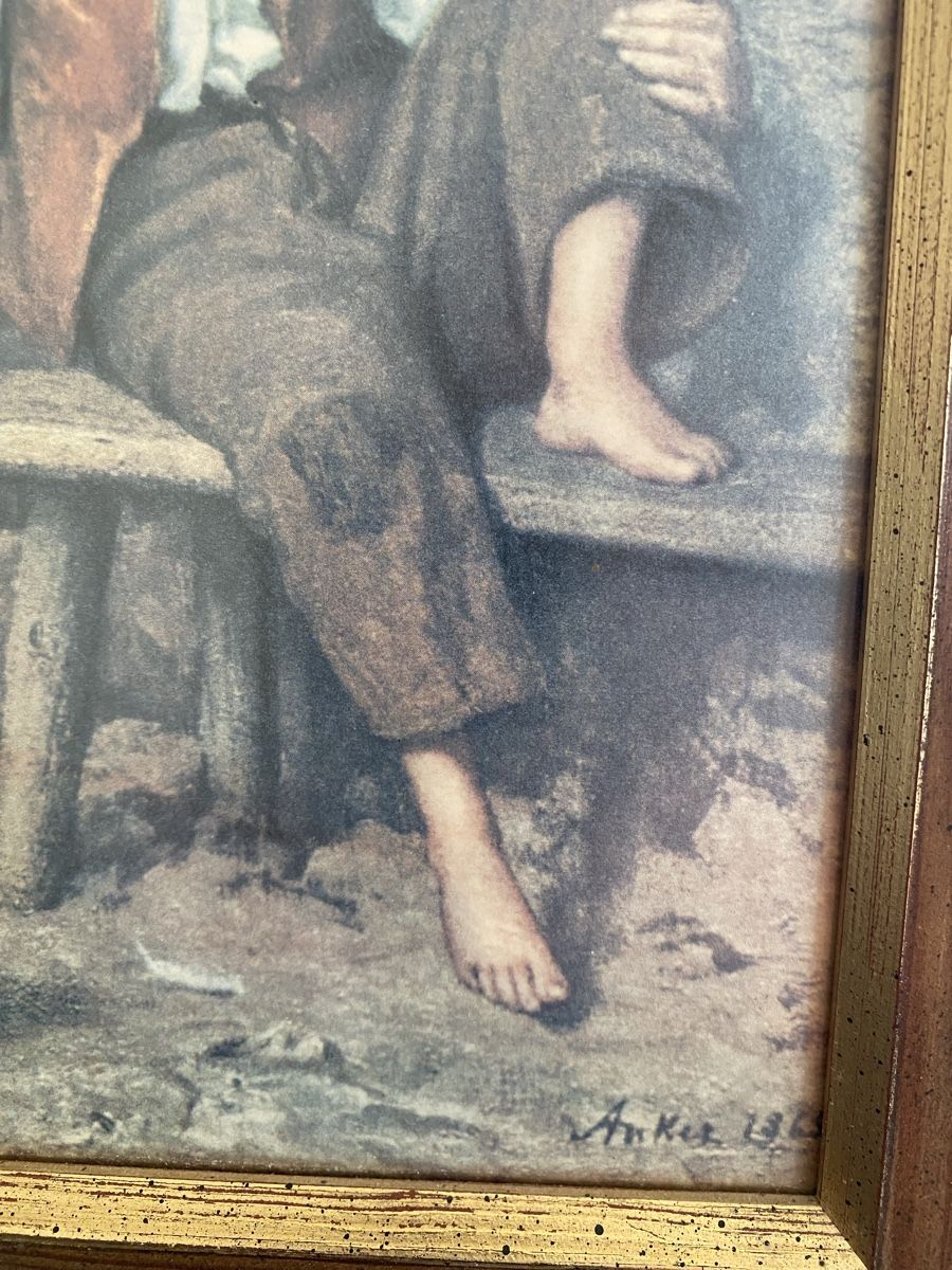 Foto & Immagini: Albert Anker "Die Hühner" - Gerahmtes Bild mit Charme! – Usato da Wilen b. Wollerau venduto da mad_2dgb 2