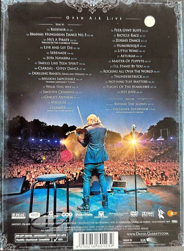 Tutti i DVDs: David Garrett Rock Symphonies 2 DVD Set – Usato da Beringen venduto da Mantafisch1 1