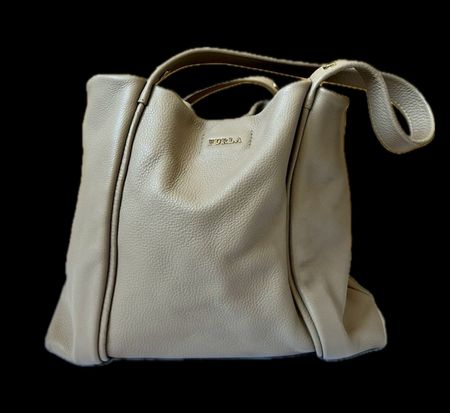 Tasche - FURLA Leder beige taupe Shopper klein