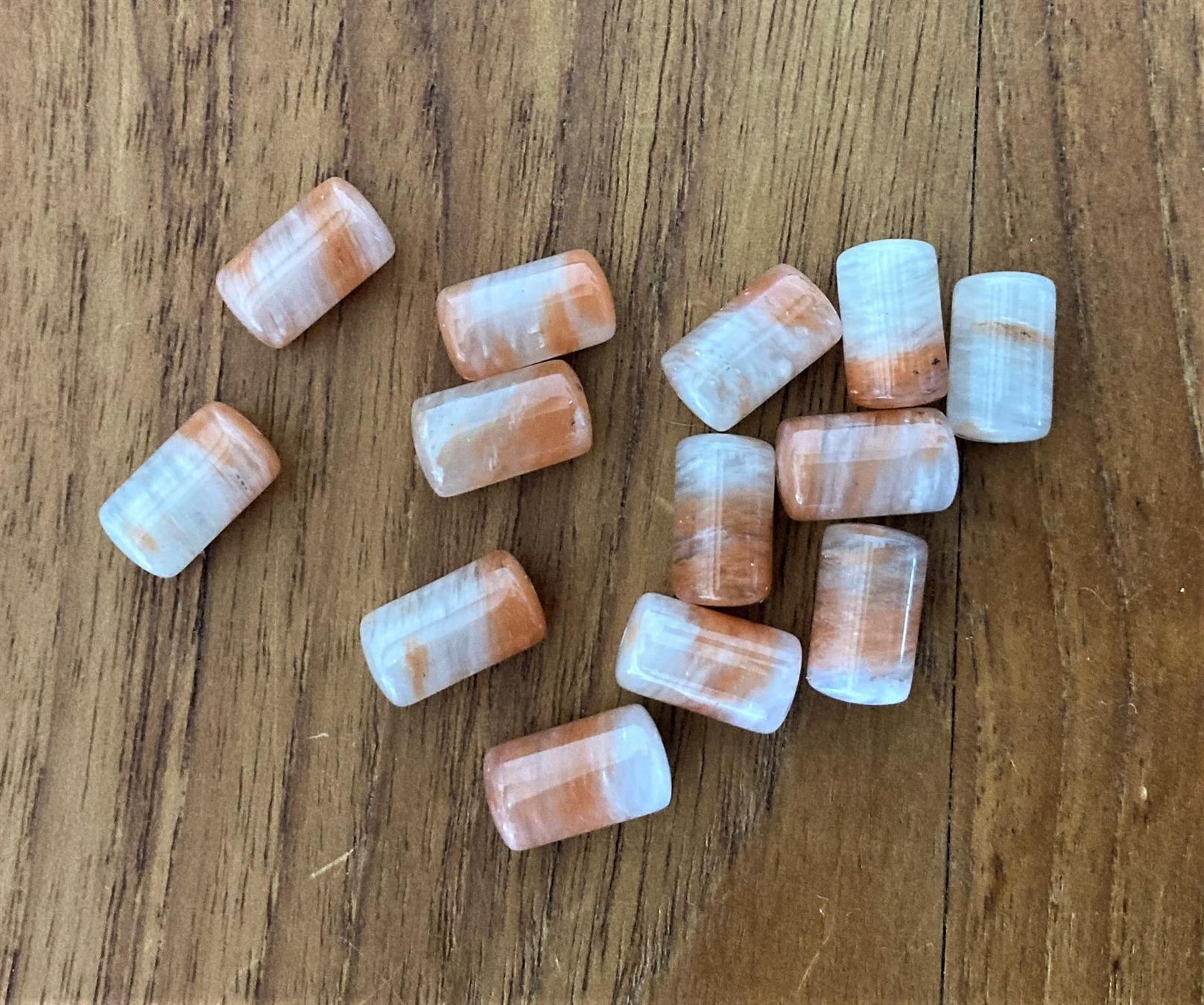 Perle (finte): 13 perles Quartz blanc orange, "tubes" / Quarz – Nuovo e nell'imballaggio originale da Goumoens-la-Ville venduto da brandonv 1