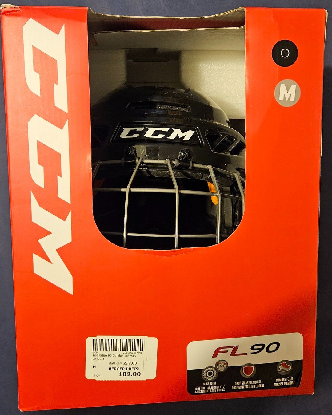 Caschi: CCM FL90 Eishockeyhelm Combo, Schwarz, Grösse M – Usato da Uttigen venduto da Mb10001 2