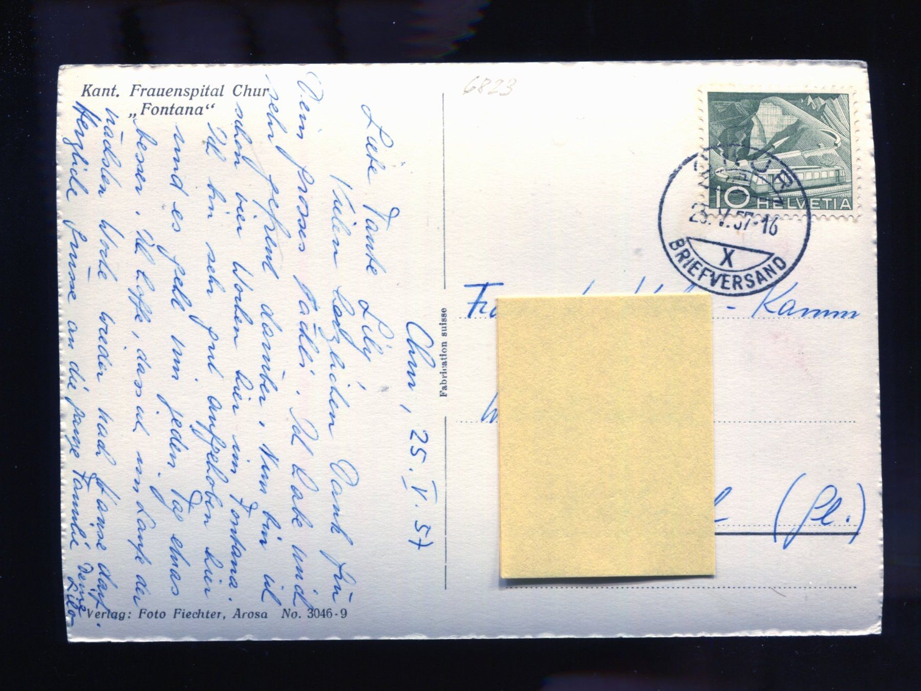 Cartoline postali: Chur, Frauenspital "Fontana" – Usato da Aarau venduto da Elmaar41 1