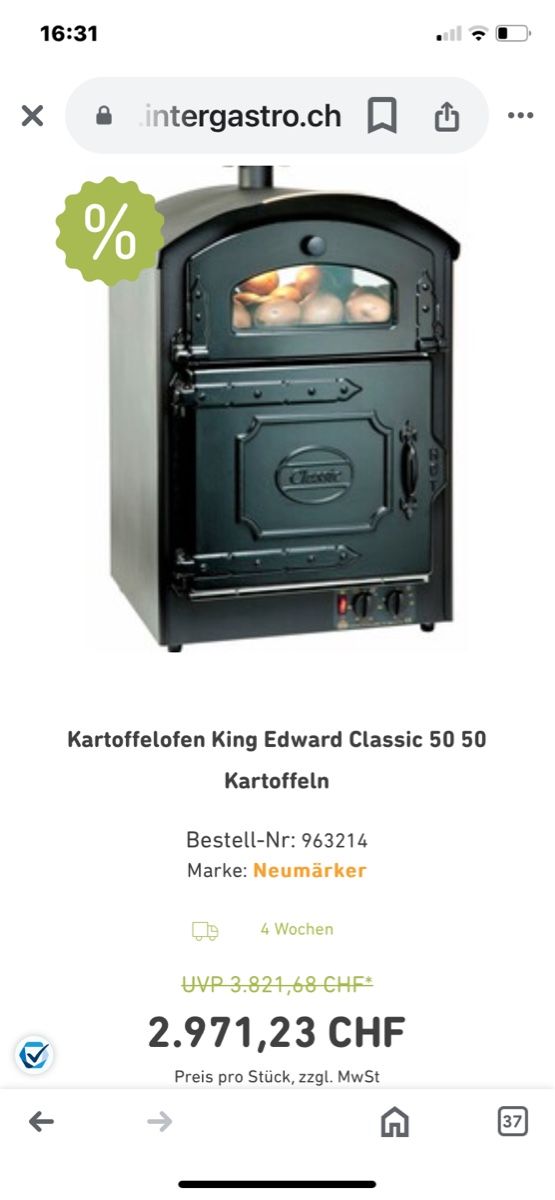 Forni: Kartoffelofen King Edwarts – Usato da St. Gallen venduto da wartau04 4