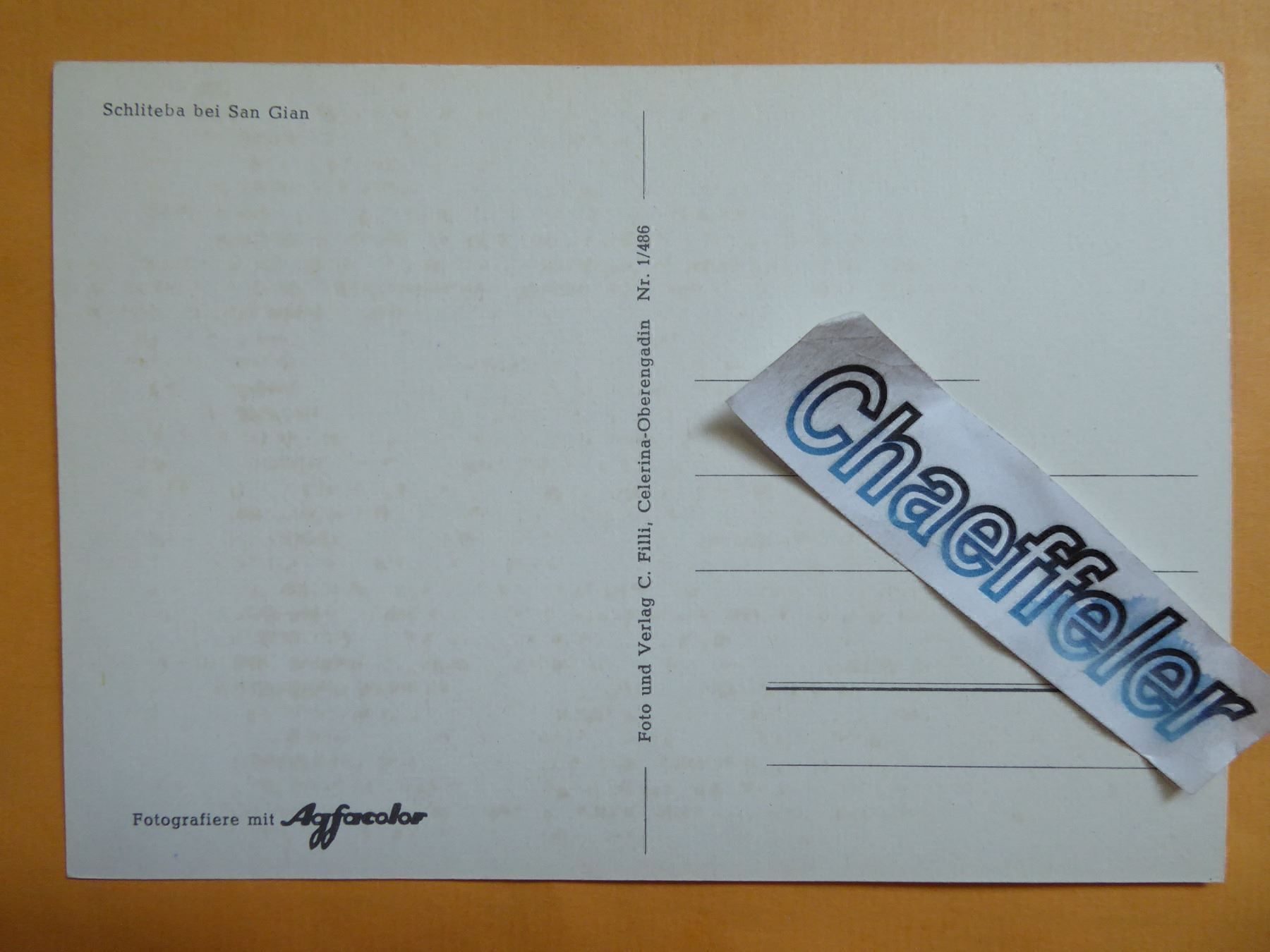 Cartes postales: Schlittelbahn bei San Gian – Neuf (Voir description) à Zürich par Chaeffeler 1