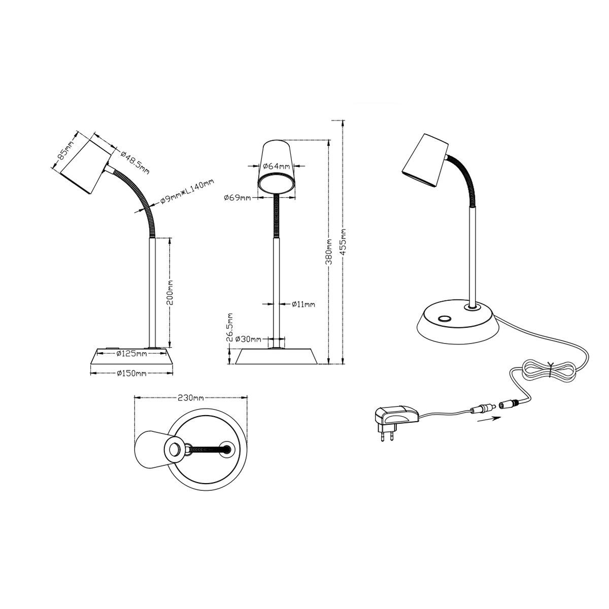 Lampen: LED Tischleuchte, 38 cm Höhe, 660 Lumen – Neu (gemäss Beschreibung) aus Kreuzlingen von Smart-Light 4