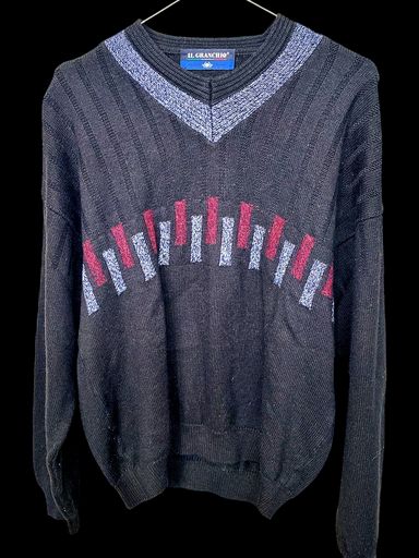 Pullover & Sweatshirts: IL GRANCHIO Herren Schwarzer V-Ausschnitt Pullover mit – Gebraucht aus Zug von vinokilo 1