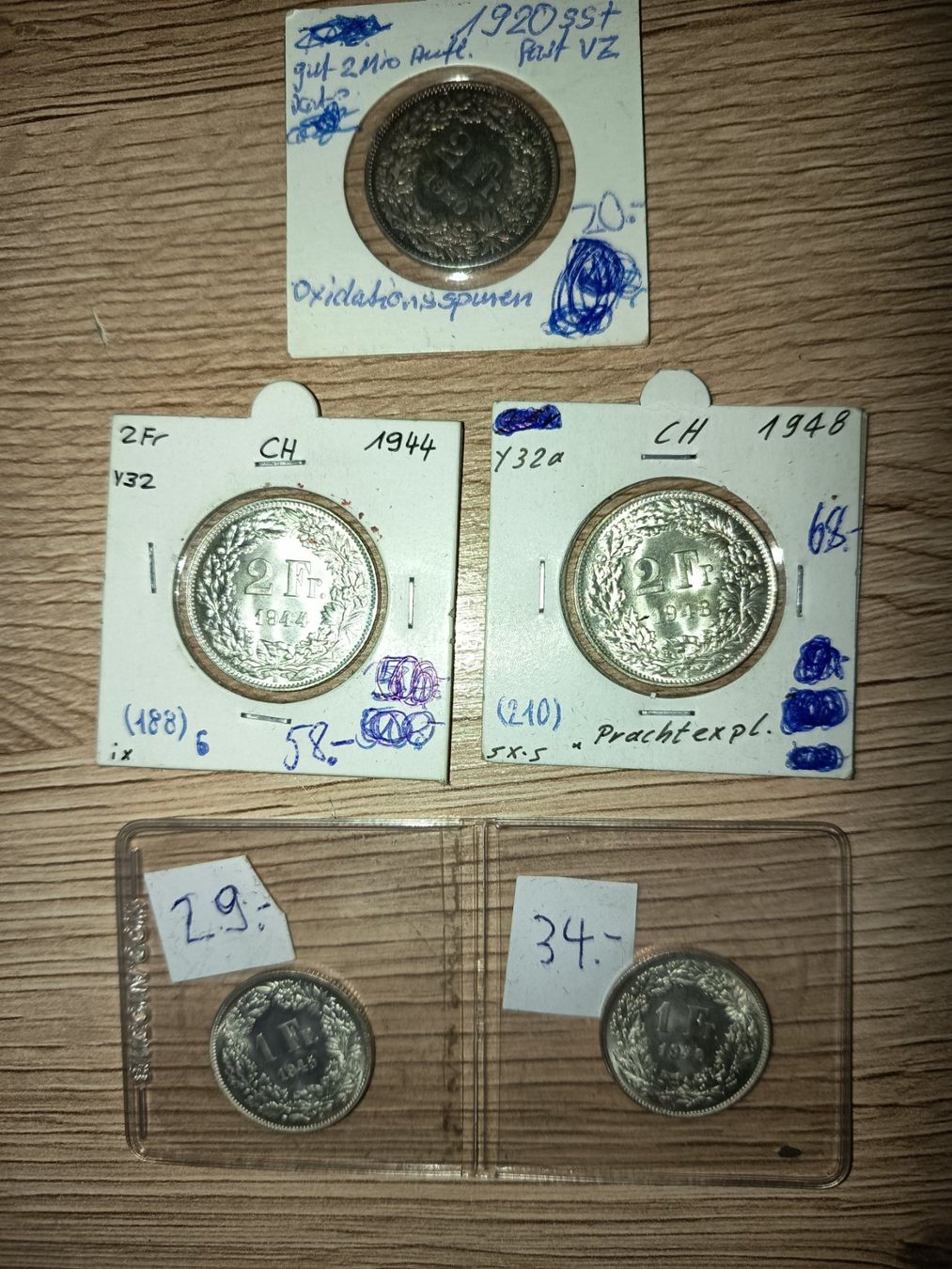 Alle Münzen: schweizer franken fr.- 5 stk – Gebraucht aus Wattwil von LuckyLegoandCoins