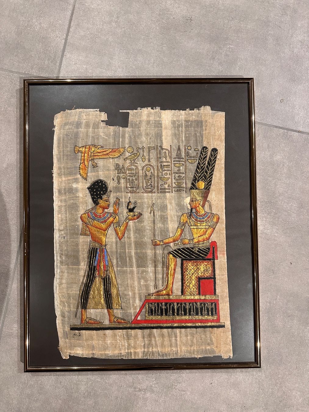 Foto & Immagini: Ägyptisch Papyrus Bild mit Rahmen – Usato da Schinznach-Dorf venduto da Hpurzel
