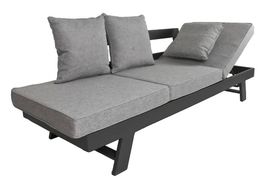 Canapé de jardin  dossier inclinable  aluminium noir
