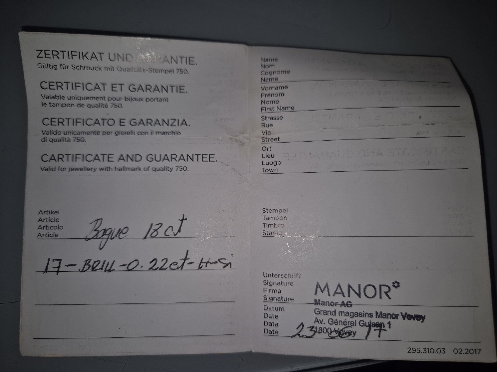 Anelli: Bague diamant solitaire et certificat – Usato da Confignon venduto da Mafior1977 5