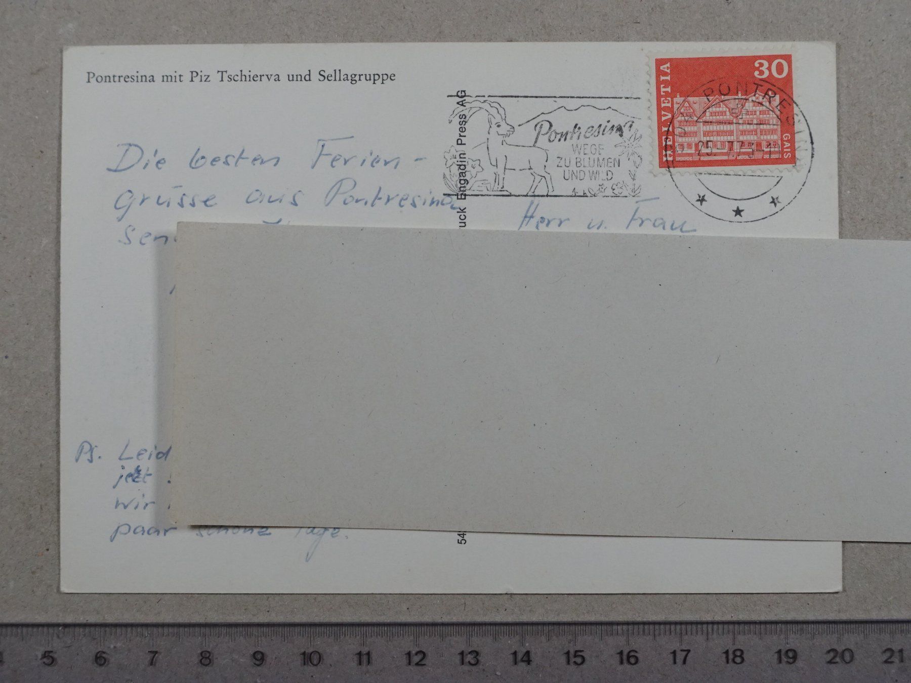 Cartoline postali: Pontresina, 1973 – Usato da Lenzburg venduto da fh1 1