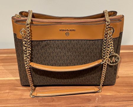 Michael Kors Schulter-Tasche Braun/Gold, Neu und Unbenutzt
