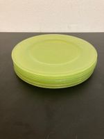 8x Teller, Limettengrün, Glasteller, Vintage