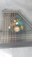 Zither Hopf mit Blumenmalerei schwarz guter Zustand