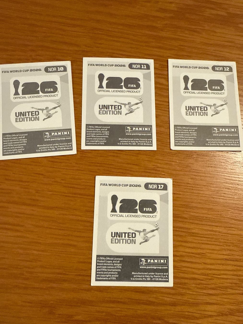 Panini Cartes à collectionner: NOR 10,11,12,17 – Neuf avec emballage d'origine à Savigny par Kinderboutique