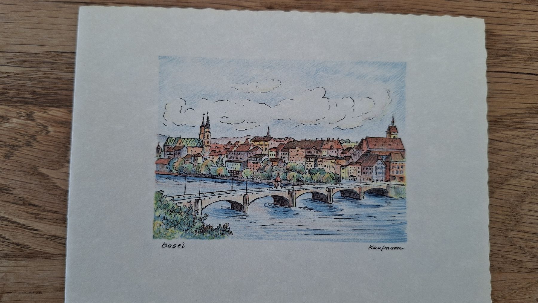 Cartoline postali: Carte postale dessin Bâle par Kaufmann état correct – Usato da Court venduto da sch_99mz