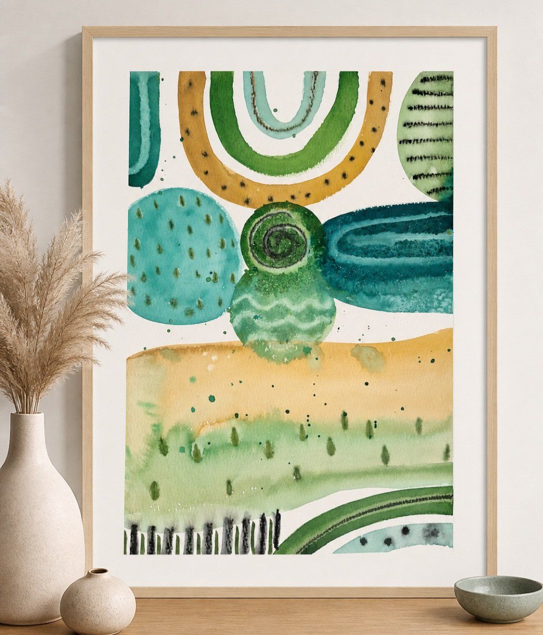Foto & Immagini: Aquarell Print Abstrakt - A4 – Nuovo (secondo la descrizione) da Basel venduto da Kunterbunt12