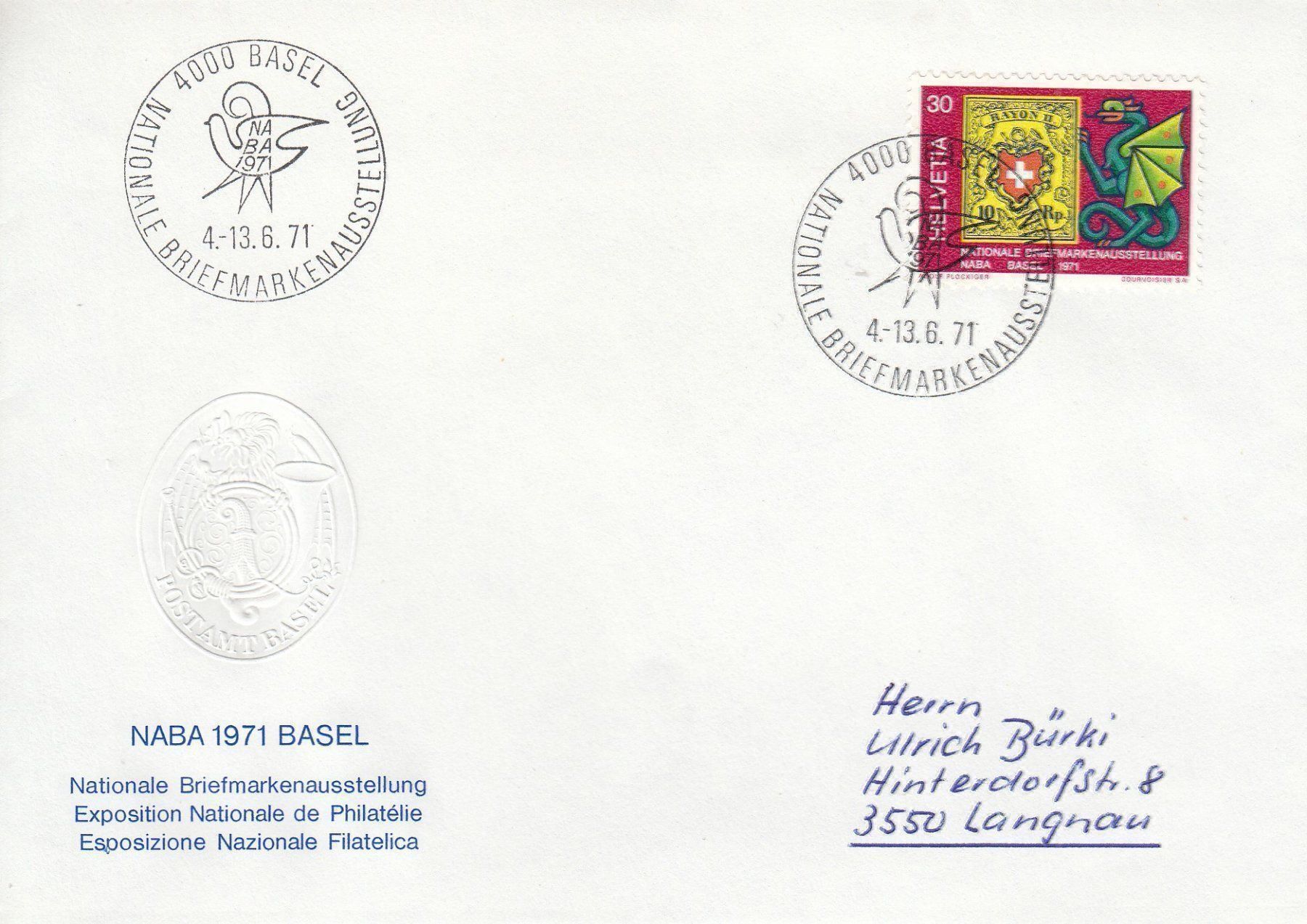 Tutti i francobolli: NABA 71 Nationale Briefmarkenausstellung – Usato da Spreitenbach venduto da Mustang_1105