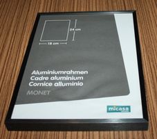 1 Bilderrahmen Wechselrahmen Alu schwarz L24 x B 18cm (2)