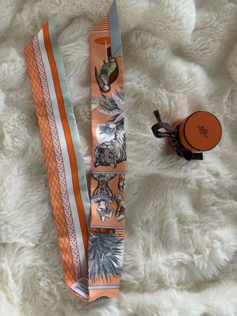 New Hermès Jungle Love Twilly Silk Scarf