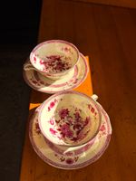 Deux tasses et soucoupes à café en porcelaine de Limoges