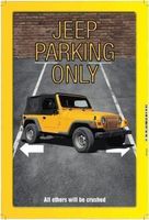 Blechschild-JEEP PARKING ONLY-GELB