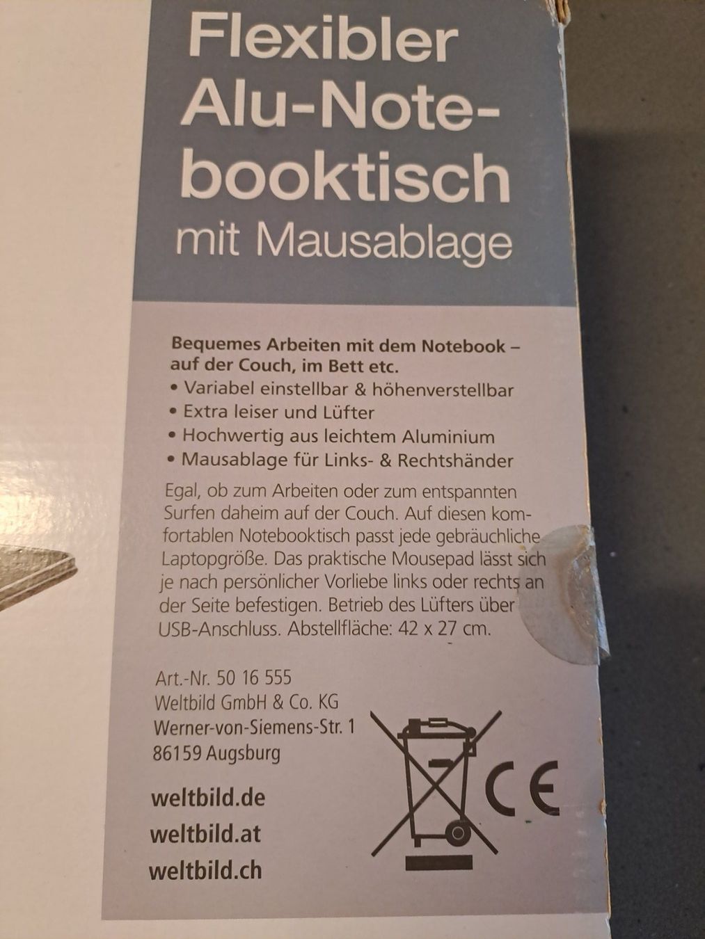Racks & Cavalletti: Notebook-Tisch aus Alu – Nuovo e nell'imballaggio originale da Werthenstein venduto da Sublix 3