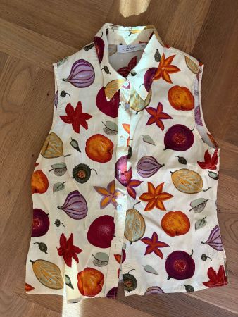 Ärmellose Vintage Bluse aus Viskose