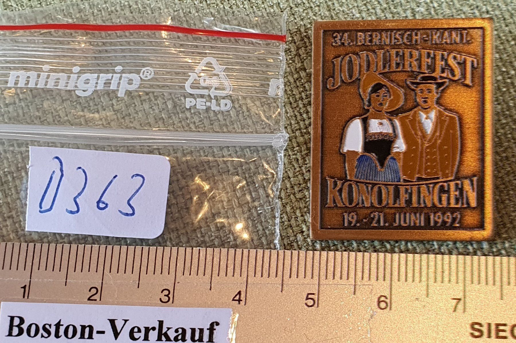 Coperchi dei cremini per caffè: D363 - Jodlerfest Konolfingen Bern 1992 – Usato da Reinach BL venduto da Boston-Verkauf 3