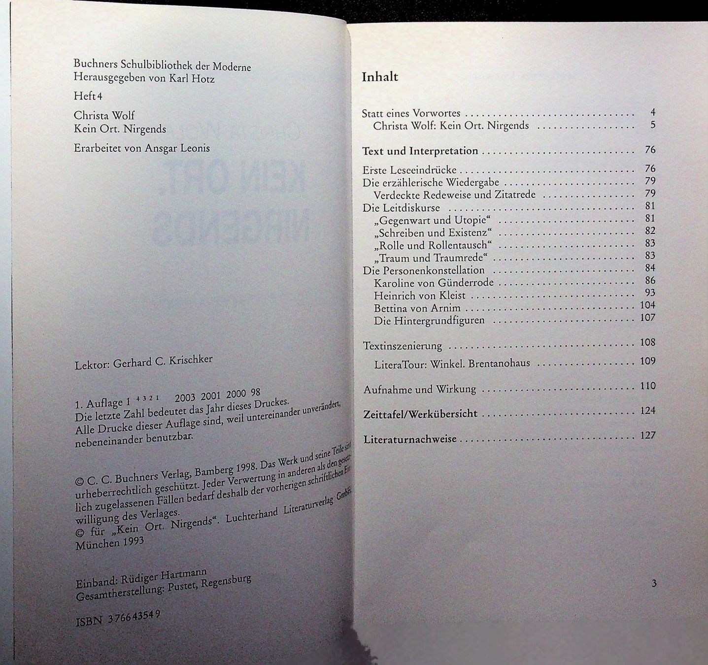 Bücher: Christa Wolf Kein Ort nirgends Texte & Interpretationen – Gebraucht aus Reitnau von Zaomir 2