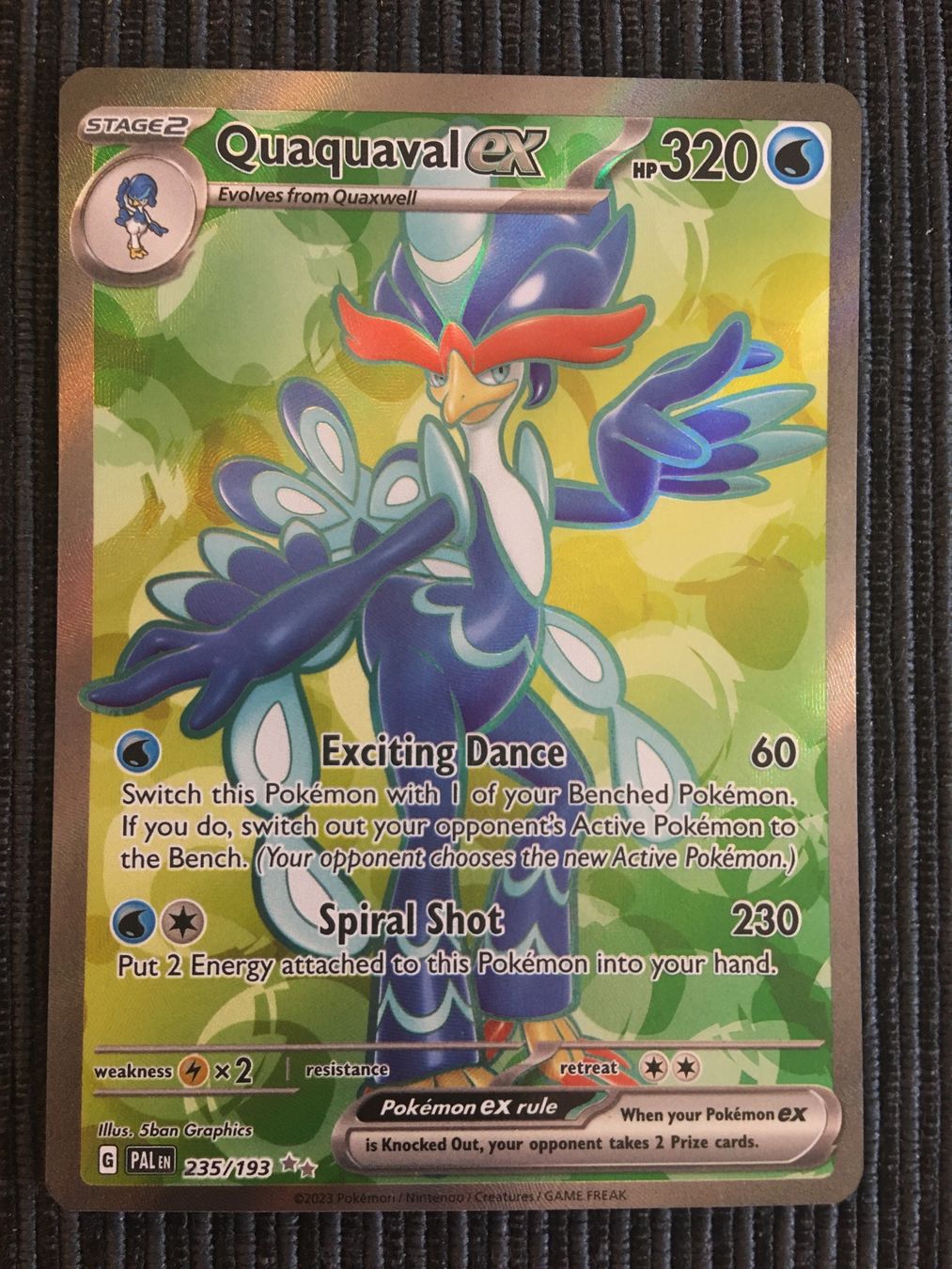 Pokémon Carte collezionabili: Pokemon Quaquaval EX Fullart Paldea Evolved Englisch – Nuovo (secondo la descrizione) da Wabern venduto da Collectfun