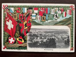 PORRENTRUY Prägekarte, Wappen, ehemaliger Berner Jura