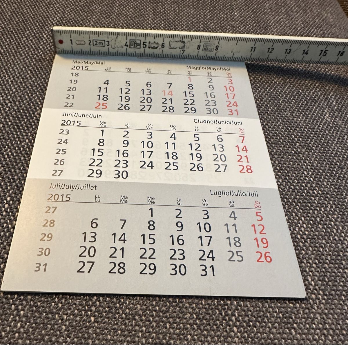 Calendari: 3-Monate Tischkalender / Einsteckkalender mit Datumsschieber – Usato da Bäch SZ venduto da ortschi 5