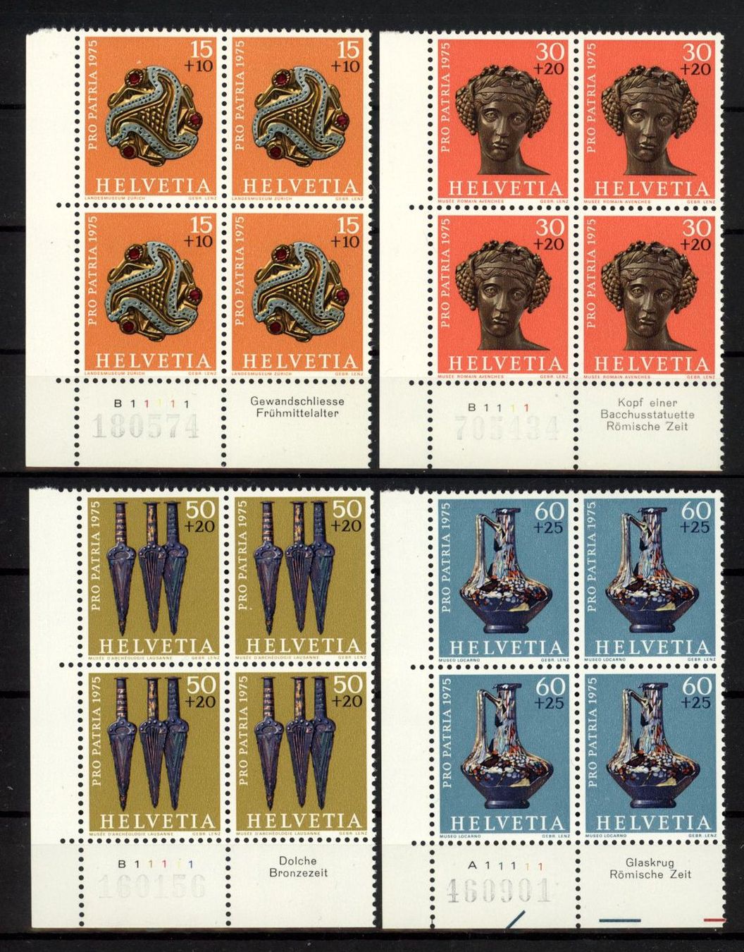 Tutti i francobolli: 1975, Pro Patria, Viererblöcke ** – Usato da Willisau venduto da Vollstempel